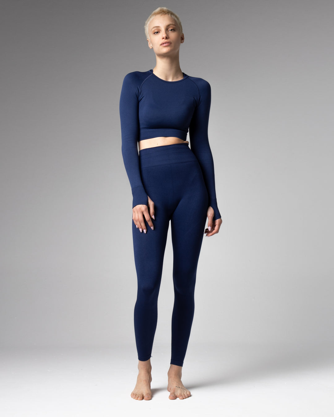 Seamless 0.2 Long Sleeve Crop Top (Blue)