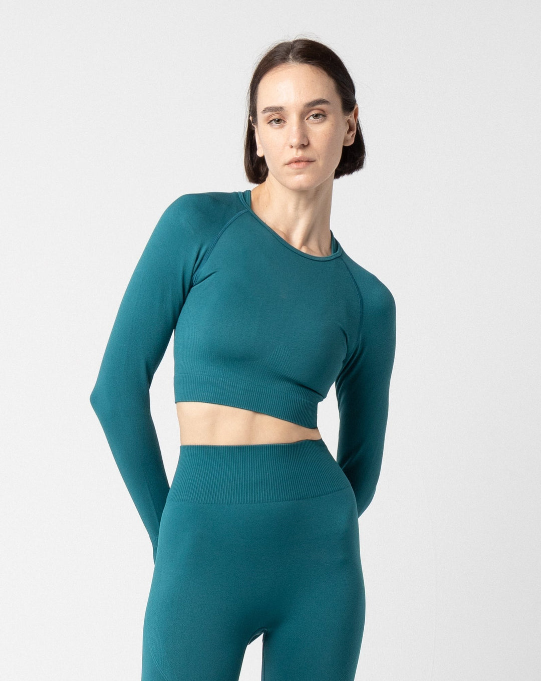 Seamless 0.2 Long Sleeve Crop Top (Green)