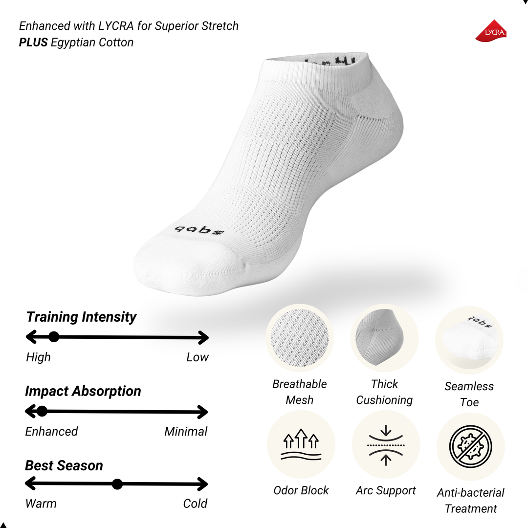 3 Pairs - Unisex Performance Sock (White)