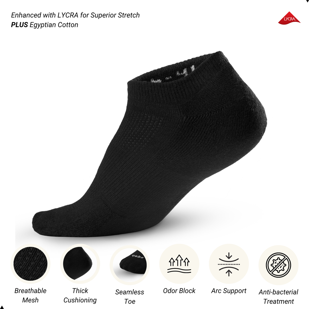 3 Pairs - Unisex Performance Sock (Black)