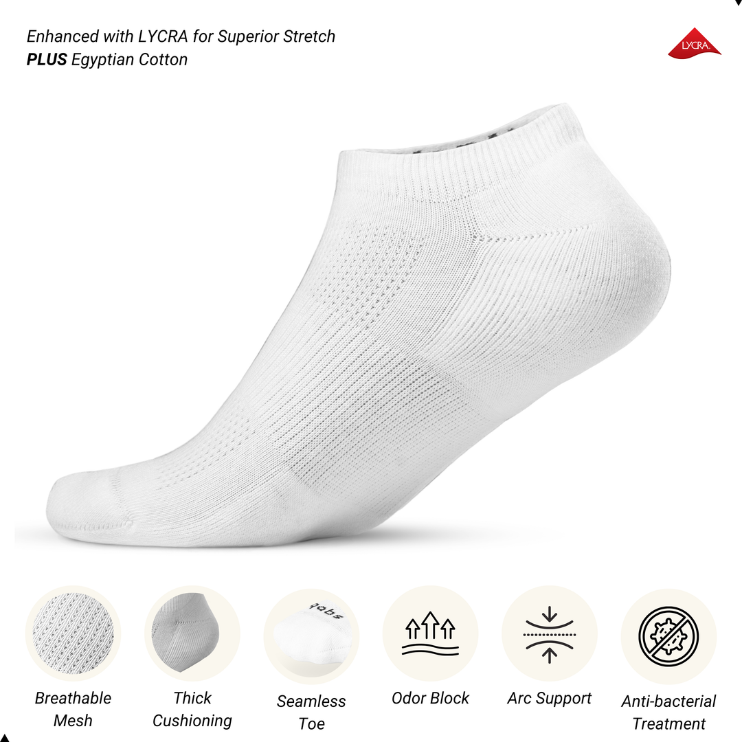 6 Pairs | Unisex Performance Sock (White)