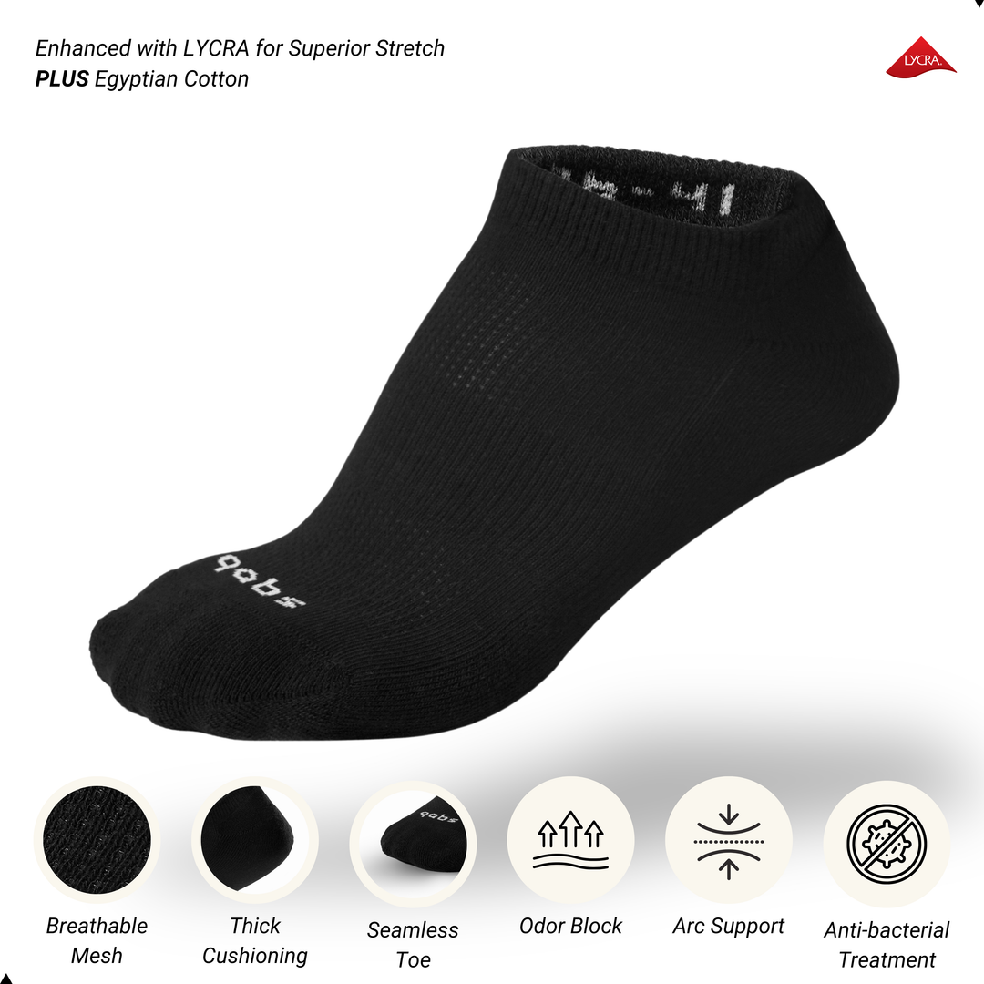 3 Pairs - Unisex Performance Sock (Black)