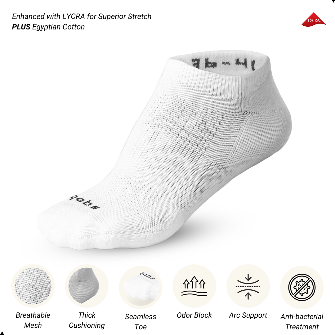 6 Pairs | Unisex Performance Sock (White)