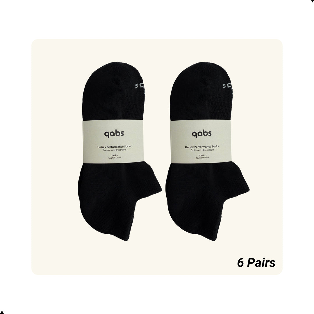 3 Pairs - Unisex Performance Sock (Black)